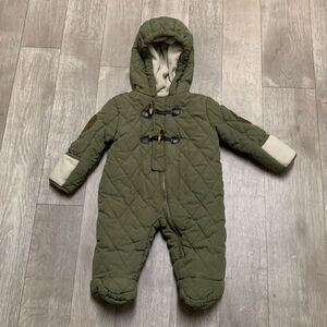 !Xtrene Quilted Army‎ Toggle Button Corduroy Elbow Patch Ski Winter Snowsuit